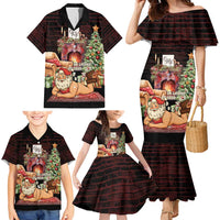 Funny Christmas Family Matching Mermaid Dress and Hawaiian Shirt Naughty Santa Im Laying On Your Present - Wonder Print Shop