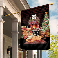 Funny Christmas Garden Flag Naughty Santa Im Laying On Your Present - Wonder Print Shop