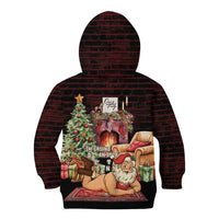 Funny Christmas Kid Hoodie Naughty Santa Im Laying On Your Present - Wonder Print Shop