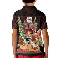 Funny Christmas Kid Polo Shirt Naughty Santa Im Laying On Your Present - Wonder Print Shop