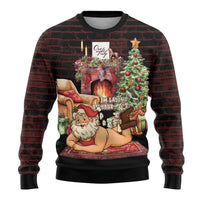 Funny Christmas Ugly Christmas Sweater Naughty Santa Im Laying On Your Present - Wonder Print Shop
