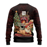 Funny Christmas Ugly Christmas Sweater Naughty Santa Im Laying On Your Present - Wonder Print Shop