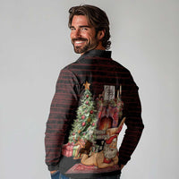 Funny Christmas Long Sleeve Polo Shirt Naughty Santa Im Laying On Your Present - Wonder Print Shop