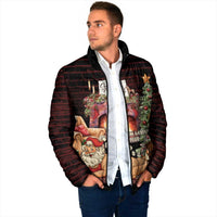 Funny Christmas Padded Jacket Naughty Santa Im Laying On Your Present - Wonder Print Shop