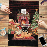 Funny Christmas Puzzle Naughty Santa Im Laying On Your Present - Wonder Print Shop