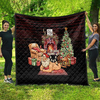 Funny Christmas Quilt Naughty Santa Im Laying On Your Present - Wonder Print Shop