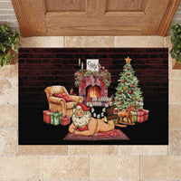 Funny Christmas Rubber Doormat Naughty Santa Im Laying On Your Present - Wonder Print Shop
