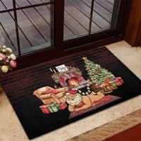 Funny Christmas Rubber Doormat Naughty Santa Im Laying On Your Present - Wonder Print Shop