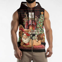 Funny Christmas Sleeveless Zip Hoodie Naughty Santa Im Laying On Your Present - Wonder Print Shop