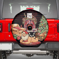 Funny Christmas Spare Tire Cover Naughty Santa Im Laying On Your Present - Wonder Print Shop
