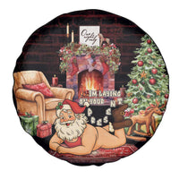 Funny Christmas Spare Tire Cover Naughty Santa Im Laying On Your Present - Wonder Print Shop