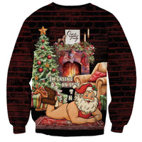 Funny Christmas Sweatshirt Naughty Santa Im Laying On Your Present - Wonder Print Shop