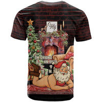 Funny Christmas T Shirt Naughty Santa Im Laying On Your Present - Wonder Print Shop