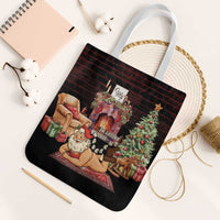 Funny Christmas Tote Bag Naughty Santa Im Laying On Your Present - Wonder Print Shop