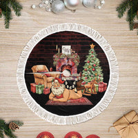 Funny Christmas Tree Skirt Naughty Santa Im Laying On Your Present - Wonder Print Shop