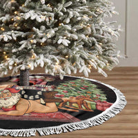 Funny Christmas Tree Skirt Naughty Santa Im Laying On Your Present - Wonder Print Shop