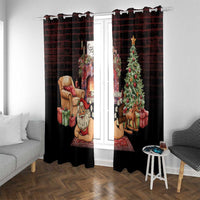 Funny Christmas Window Curtain Naughty Santa Im Laying On Your Present - Wonder Print Shop