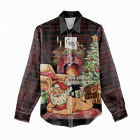 Funny Christmas Women Casual Shirt Naughty Santa Im Laying On Your Present - Wonder Print Shop