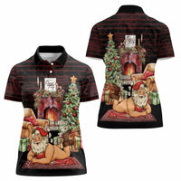 Funny Christmas Women Polo Shirt Naughty Santa Im Laying On Your Present - Wonder Print Shop
