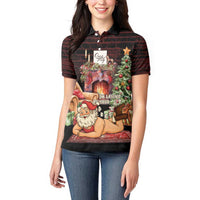 Funny Christmas Women Polo Shirt Naughty Santa Im Laying On Your Present - Wonder Print Shop