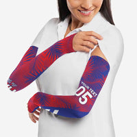 Custom Les Grenadiers Haiti Football Arm Sleeves Tropical Vibes - Wonder Print Shop