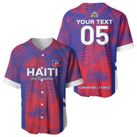 Custom Les Grenadiers Haiti Football Baseball Jersey Tropical Vibes - Wonder Print Shop