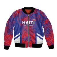 Custom Les Grenadiers Haiti Football Bomber Jacket Tropical Vibes - Wonder Print Shop