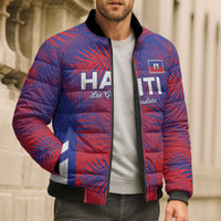 Custom Les Grenadiers Haiti Football Bomber Puffer Jacket Tropical Vibes - Wonder Print Shop