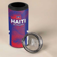 Custom Les Grenadiers Haiti Football 4 in 1 Can Cooler Tumbler Tropical Vibes - Wonder Print Shop