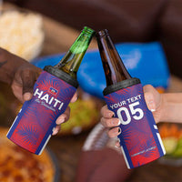 Custom Les Grenadiers Haiti Football 4 in 1 Can Cooler Tumbler Tropical Vibes - Wonder Print Shop