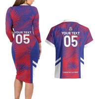 Custom Les Grenadiers Haiti Football Couples Matching Long Sleeve Bodycon Dress and Hawaiian Shirt Tropical Vibes - Wonder Print Shop
