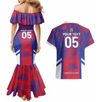Custom Les Grenadiers Haiti Football Couples Matching Mermaid Dress and Hawaiian Shirt Tropical Vibes - Wonder Print Shop