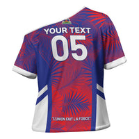 Custom Les Grenadiers Haiti Football Cross Shoulder Shirt Tropical Vibes - Wonder Print Shop