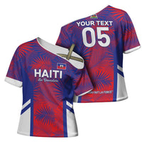 Custom Les Grenadiers Haiti Football Cross Shoulder Shirt Tropical Vibes - Wonder Print Shop