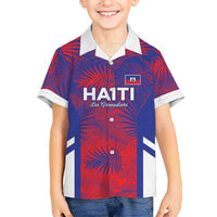 Custom Les Grenadiers Haiti Football Family Matching Off The Shoulder Long Sleeve Dress and Hawaiian Shirt Tropical Vibes - Wonder Print Shop