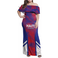 Custom Les Grenadiers Haiti Football Family Matching Off Shoulder Maxi Dress and Hawaiian Shirt Tropical Vibes - Wonder Print Shop