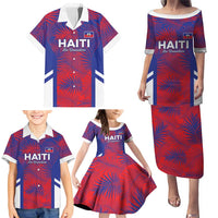 Custom Les Grenadiers Haiti Football Family Matching Puletasi and Hawaiian Shirt Tropical Vibes - Wonder Print Shop