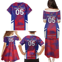 Custom Les Grenadiers Haiti Football Family Matching Puletasi and Hawaiian Shirt Tropical Vibes - Wonder Print Shop