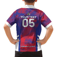 Custom Les Grenadiers Haiti Football Family Matching Short Sleeve Bodycon Dress and Hawaiian Shirt Tropical Vibes - Wonder Print Shop