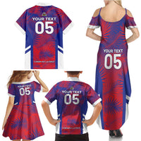 Custom Les Grenadiers Haiti Football Family Matching Summer Maxi Dress and Hawaiian Shirt Tropical Vibes - Wonder Print Shop