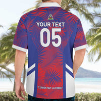 Custom Les Grenadiers Haiti Football Hawaiian Shirt Tropical Vibes - Wonder Print Shop