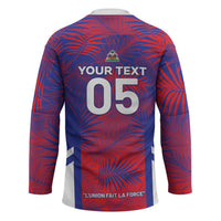 Custom Les Grenadiers Haiti Football Hockey Jersey Tropical Vibes - Wonder Print Shop