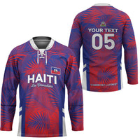 Custom Les Grenadiers Haiti Football Hockey Jersey Tropical Vibes - Wonder Print Shop