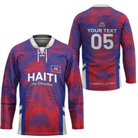 Custom Les Grenadiers Haiti Football Hockey Jersey Tropical Vibes - Wonder Print Shop