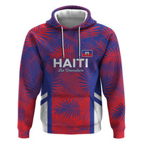 Custom Les Grenadiers Haiti Football Hoodie Tropical Vibes - Wonder Print Shop