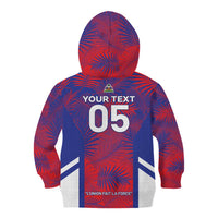Custom Les Grenadiers Haiti Football Kid Hoodie Tropical Vibes - Wonder Print Shop
