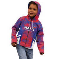 Custom Les Grenadiers Haiti Football Kid Hoodie Tropical Vibes - Wonder Print Shop