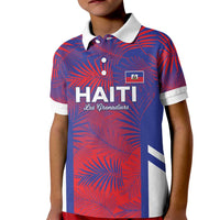Custom Les Grenadiers Haiti Football Kid Polo Shirt Tropical Vibes - Wonder Print Shop