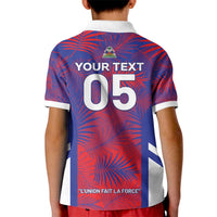 Custom Les Grenadiers Haiti Football Kid Polo Shirt Tropical Vibes - Wonder Print Shop