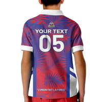 Custom Les Grenadiers Haiti Football Kid Polo Shirt Tropical Vibes - Wonder Print Shop